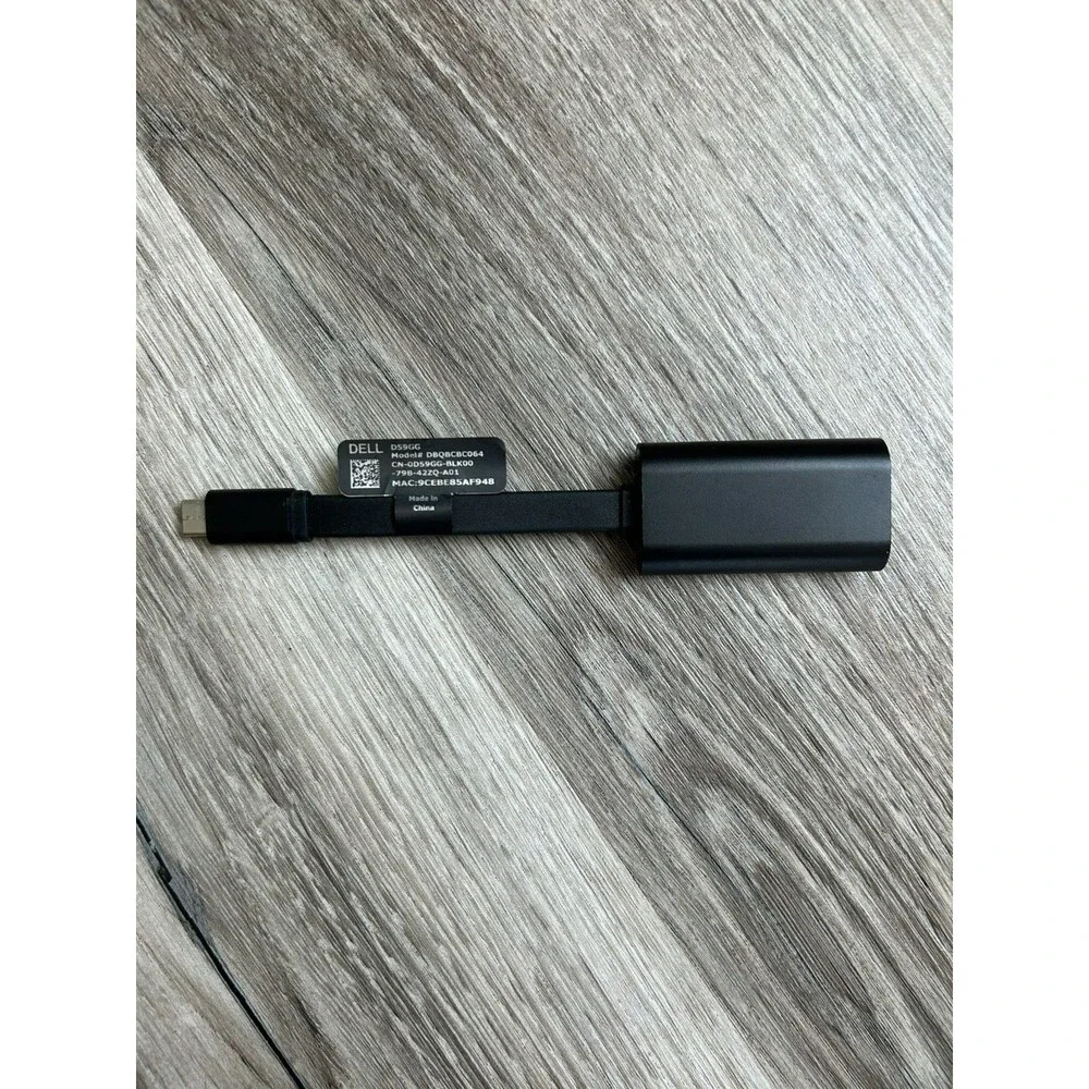 Dell Adaptor USB-C To Ethernet RJ-45 Black EXC PXE Boot DBQBCBC064 D59GG Gigabit